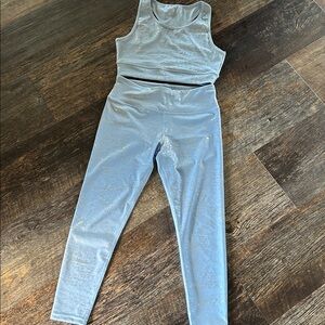 Blue sparkle legging pants and top medium
